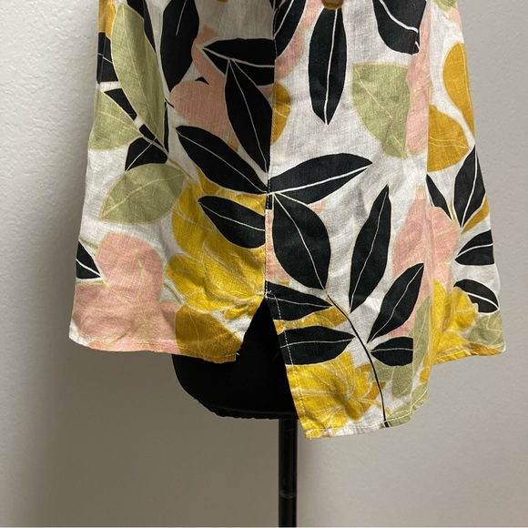Rachel Zoe 100% Linen Tropical Floral Print Button Down Top Size SMALL - Picture 4 of 7
